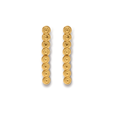 Aretes largos con coronas circulares vista frontal